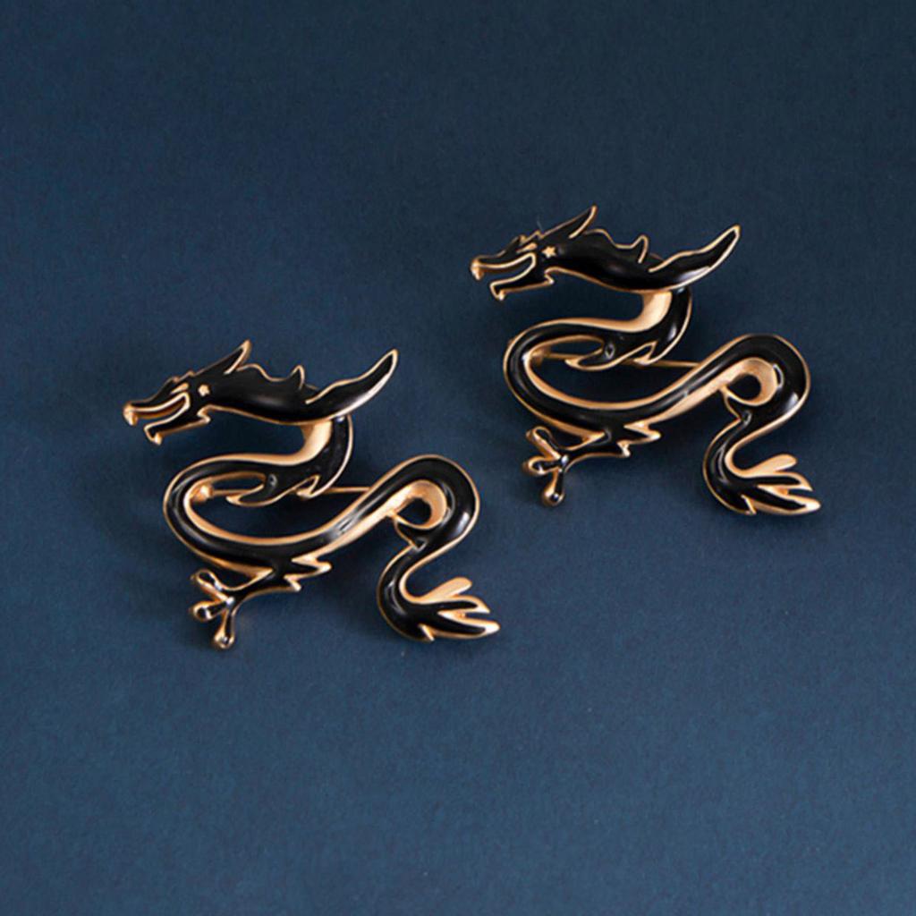 Vintage Dragon Brooch Trendy Dragon Personalized Badge Alloy Dragon Lapel Pin Badge for Fashion Forward Individuals