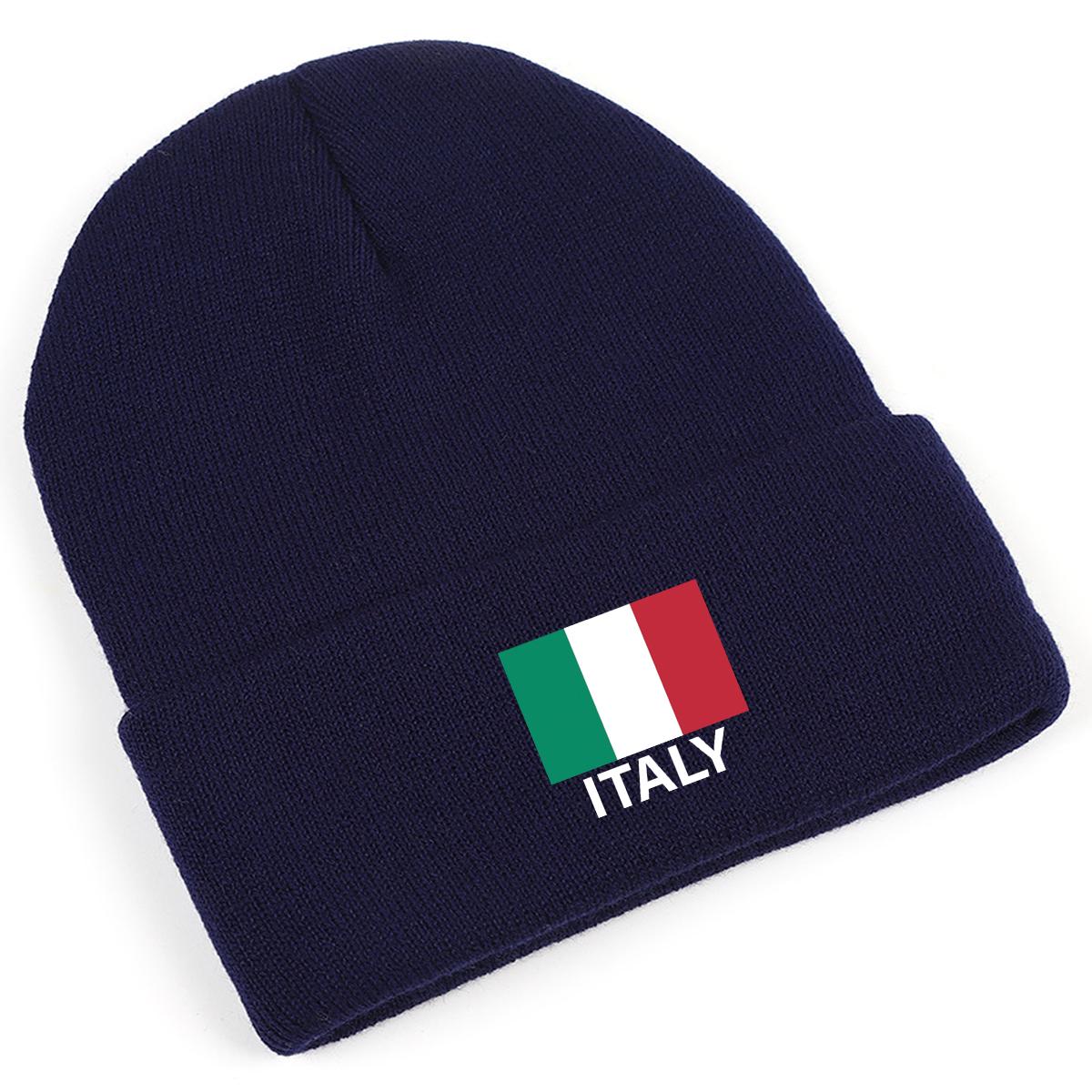 

Флаг Италии Принт Вязаная шапка Шапка, шапки с помпоном Манжета Зимняя термоэластичная вязаная шапка Шапка, один размер подходит всем as the picture тёмно-синий
