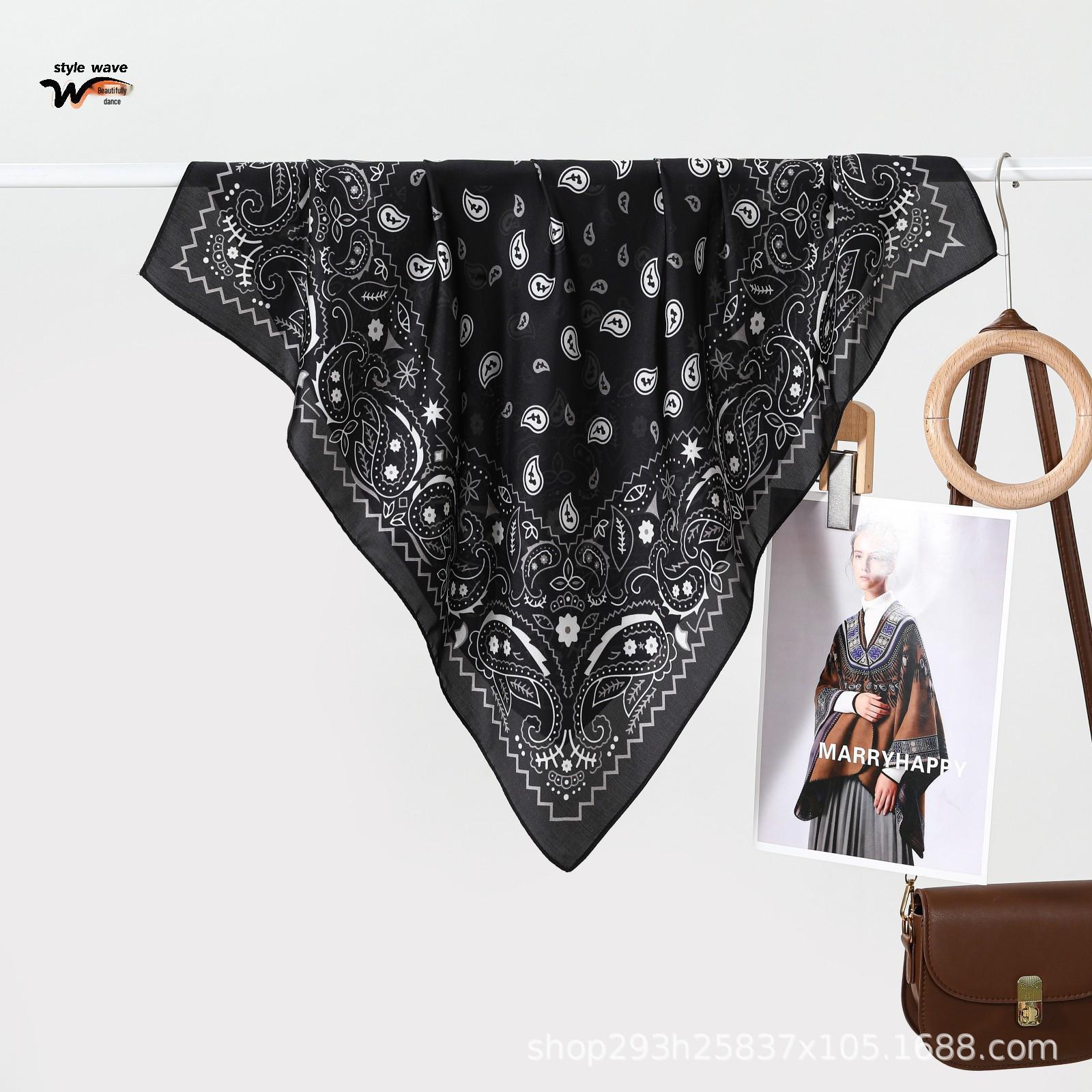Classic Cashew Silk Scarf: Versatile High-End Ladies Accessory for E-commerce Stars 70*70CM