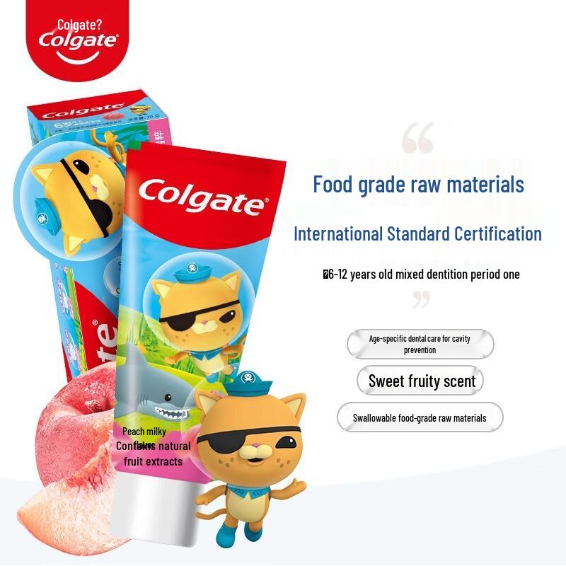 Colgate Pasta do zębów dla dzieci Ochrona przed próchnicą, Zestaw 4 sztuk, Smak brzoskwiniowo-mleczny