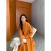 Neu im Herbst Winter Damen Strickpullover Lange Kleider Hochgeschlossenes, geteiltes, lockeres Pulloverkleid Lässiger Temperamentpullover mit Kleidung der unteren Schicht