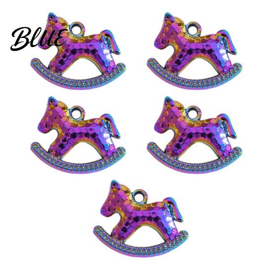 Horse Jewelry Charm 5Pcs Zinc Alloy Metal Electroplating Decoration Accessories