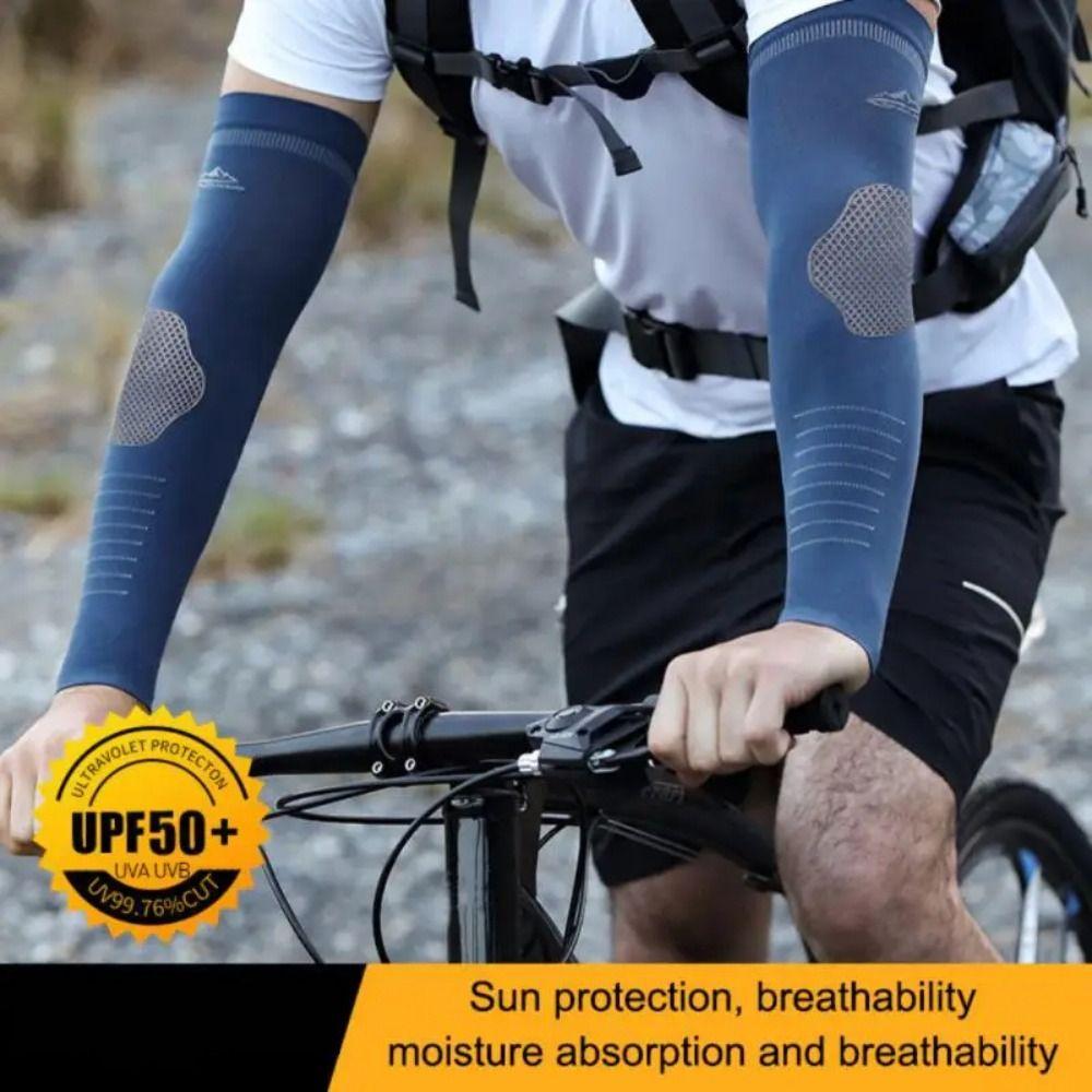 2Pcs Quick-drying Sunscreen Sleeves Elastic Cooling Sleeves Cover New Men's Sports Arm Guards