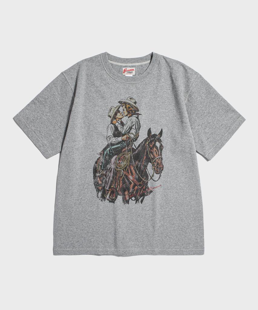 Beulonseun West Romance Loopwheeled Graphic Tee Melange