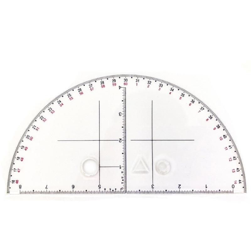 652F Geometry Drawing Template Measuring Tool Coordinate Reader and Protractors Topographical Map Scale Ruler