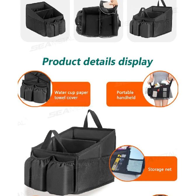 SEAMETAL Car Seat  Organizer Large Capacity Rear Seat Storage Bag for Outdoor Food Drink Collector Camping Activities Accessory