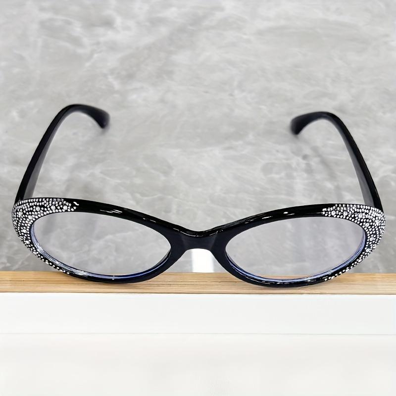 Ultralight Oval Reading Glasses Cat Eyes Elegant Women Crystal Presbyopic Eyeglasses With Anti Blue Light Eyewear +1.0to+4.0