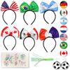 World Football Match Cheer Set, Multi-Country Flag Headband & Badge, Fans Cheering Accessories