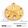 18K Gold Plated Sun Starfish Pendant Stainless Steel Summer Ocean DIY Jewelry Making Accessories