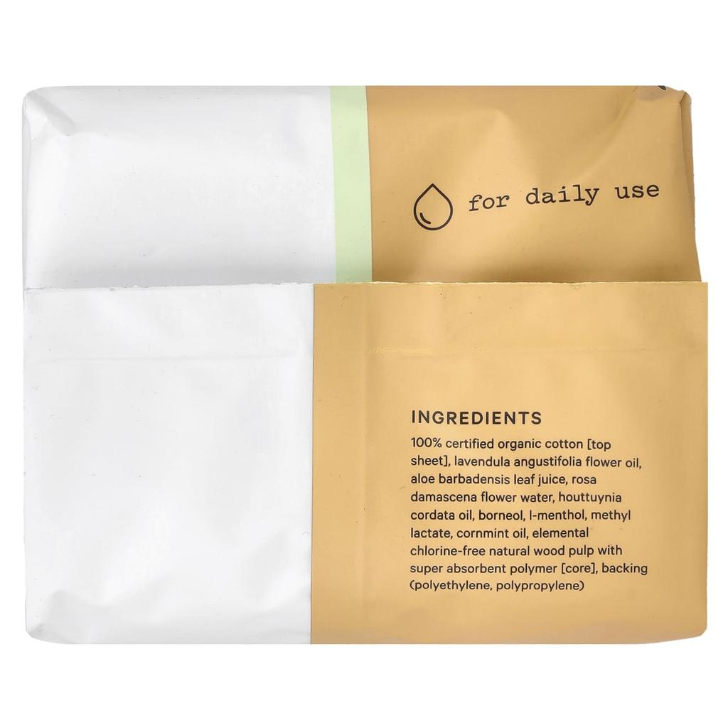 Wkładka bawełniana ze skrzydełkami nasączona ziołami, organiczna wkładka na inkontynencję, 20 sztuk