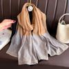 Brand Women Silk Scarf Female Stripe Foulard Femme Pashmina Shawls And Wrap Big Size Scaves Beach Towel Bandana Muslim Hijab