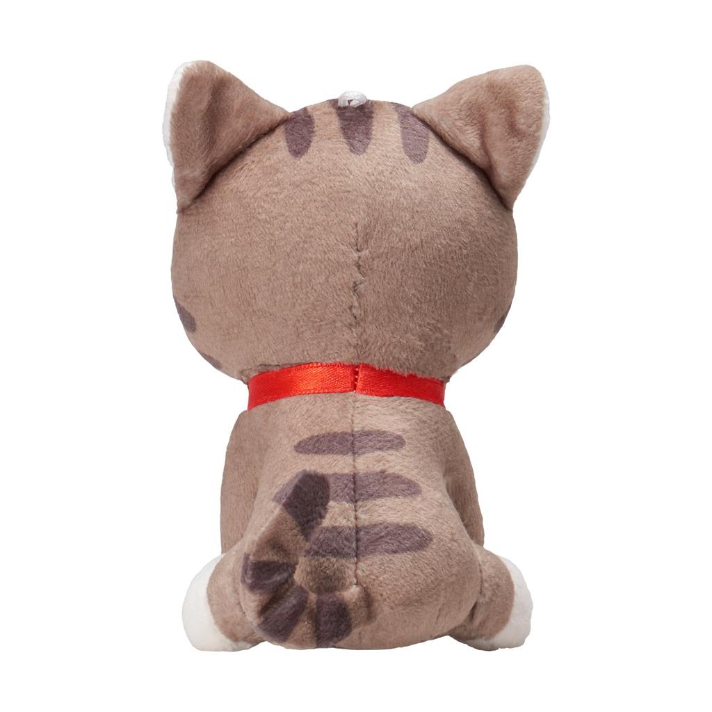 My pet plush toy, sitting plush cat (brown tabby)