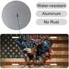 God Bless America License Plate – American Flag With Bald Eagle Patriotic Front Plate For Car, Truck, SUV – Durable Aluminum USA Auto Accessory