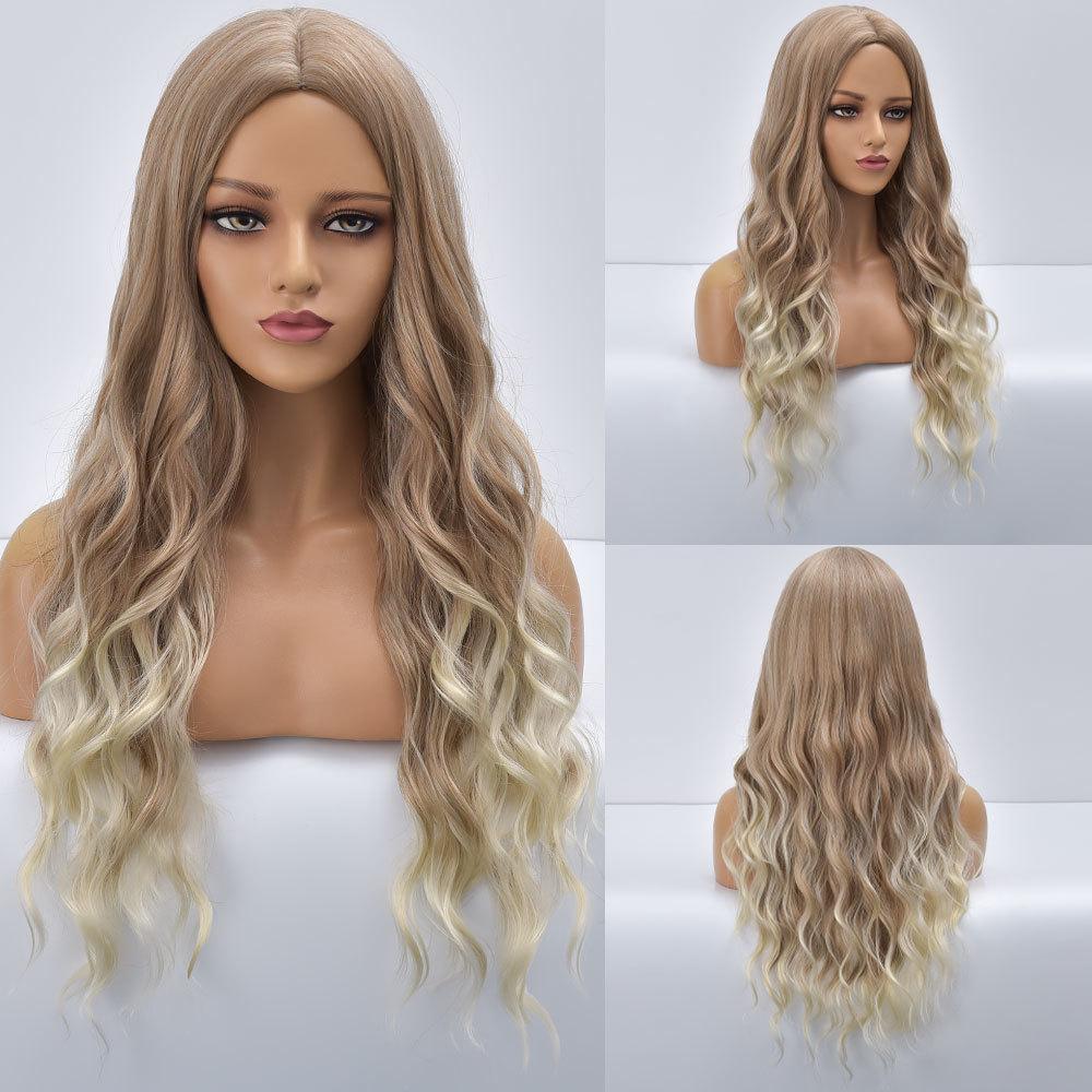Blonde Body Wave Synthetic Wigs For Women Long Wave White Lolita Cosplay Party Natural Heat Resistant Hair Pelucas De Mujer