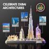 Cubic Fan 3D Puzzle Craft Kit, No Glue or Tools Required, Dubai (with LED) L523h