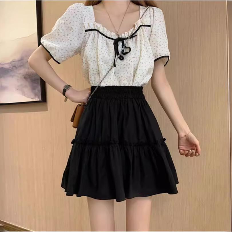 

Summer High-Waist A-Line Pleated Mini Skirt - Plus Size & Petite Options 3XL with Lining