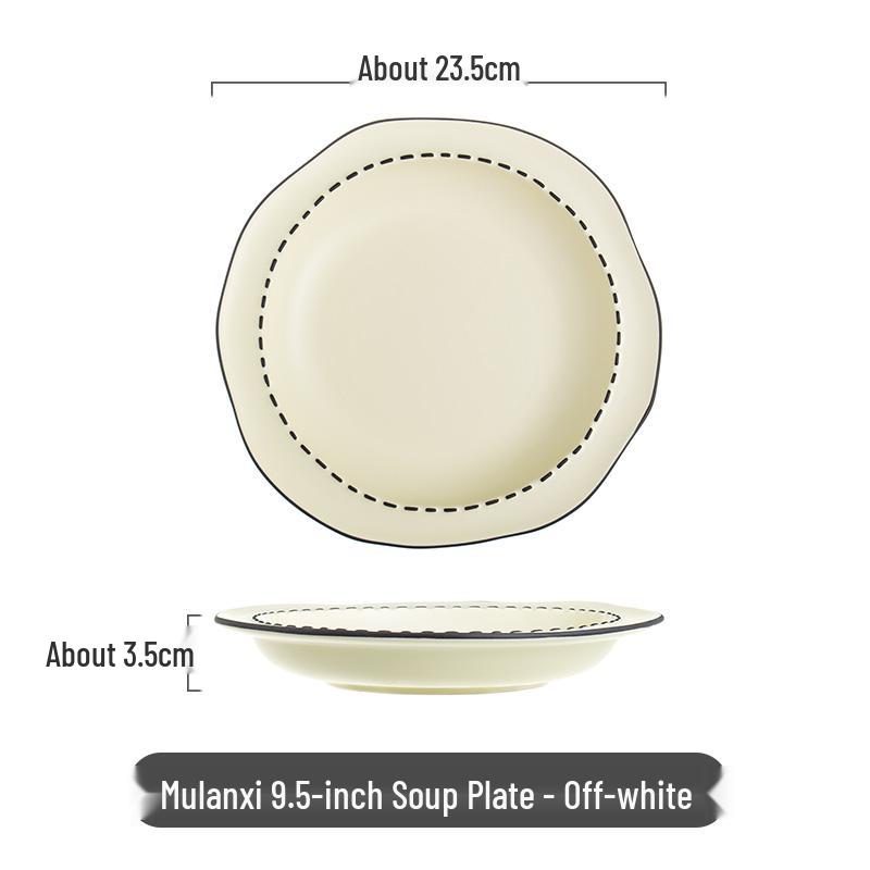 Magnolia Creek Ceramic Rice Bowl and Plate Set - Japanese Underglaze Tableware, Stylish Ins Style.