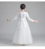 New Girls' Princess Tulle Dress - Puffy, Long, Autumn/Winter Style, Perfect for Evening, Flower Girl, Wedding, or Performance.