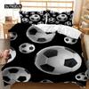 Fotball Dynetrekksett Fotball med Ild Abstrakt Konseptkunst Design Ball Sengetøysett Dobbel Queen King Polyester Dyne Trekk