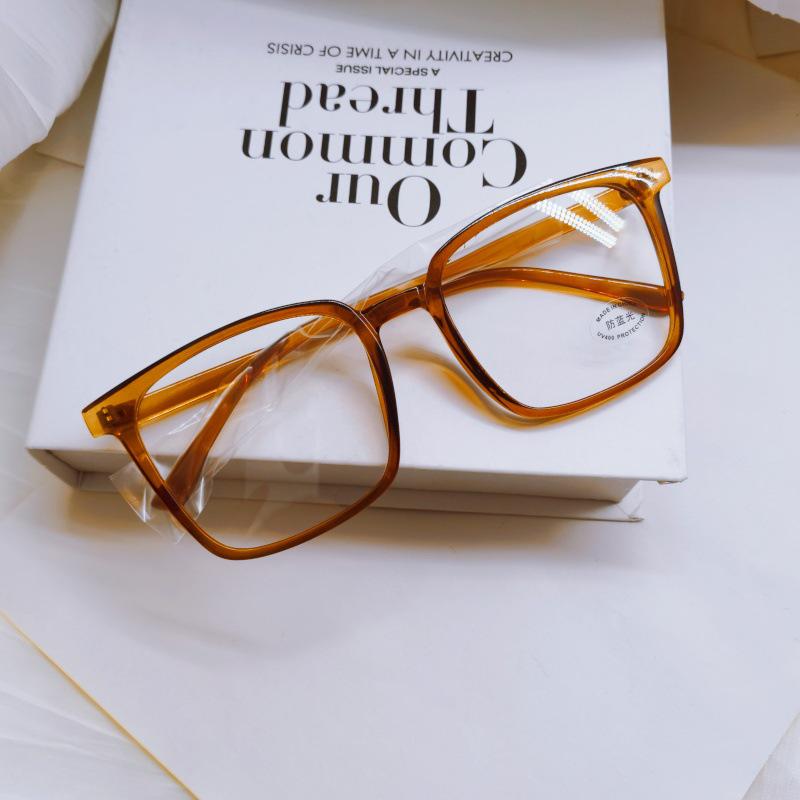 Unisex Übergroße Quadratische Brille mit Dickem Rahmen – 16cm, Geeignet für Gläser oder Myopie-Brillen