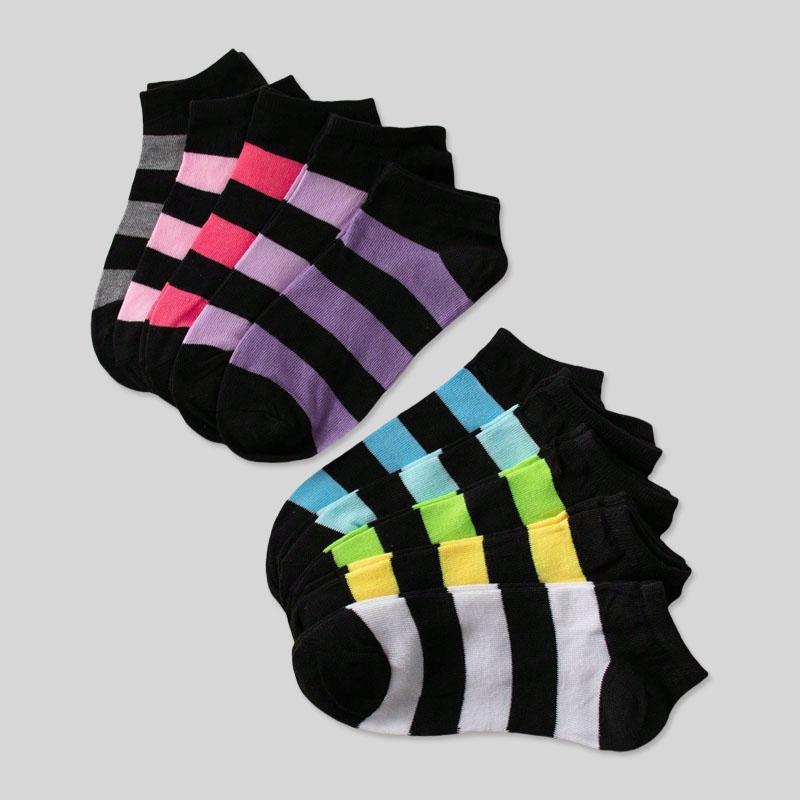5/10/20 Pairs Random Women's Ankle Socks in Multiple Colors, Striped Style, Popular, Moisture-wicking and Sweat-absorbing
