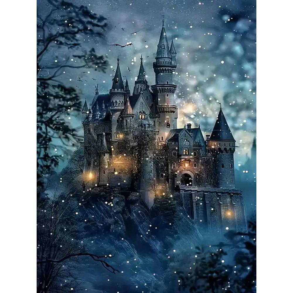 

Алмазная вышивка Дом Улица Дерево Набор для DIY Мозаика Пейзаж Замок Подходит для Взрослых Начинающих Домашний Декор Round 20x30cm