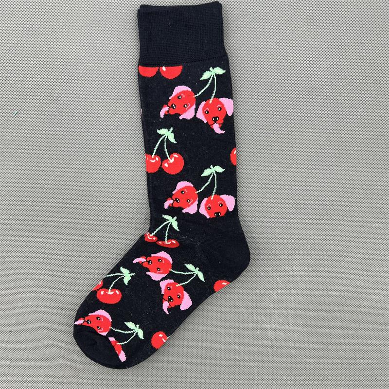 Happy Socks Women's Unisex Combed Cotton Sock Cherry Strawberry