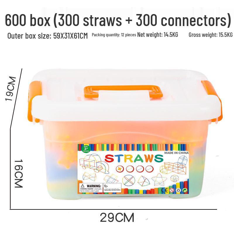 Children's 4D Interlocking Straw Building Blocks for Kindergarten Assembly