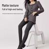 Japanese Vertical Stripe Fleece-Lined Leggings: High-Waisted, Warm, Slimming, Elastic Pantyhose for Autumn/Winter.