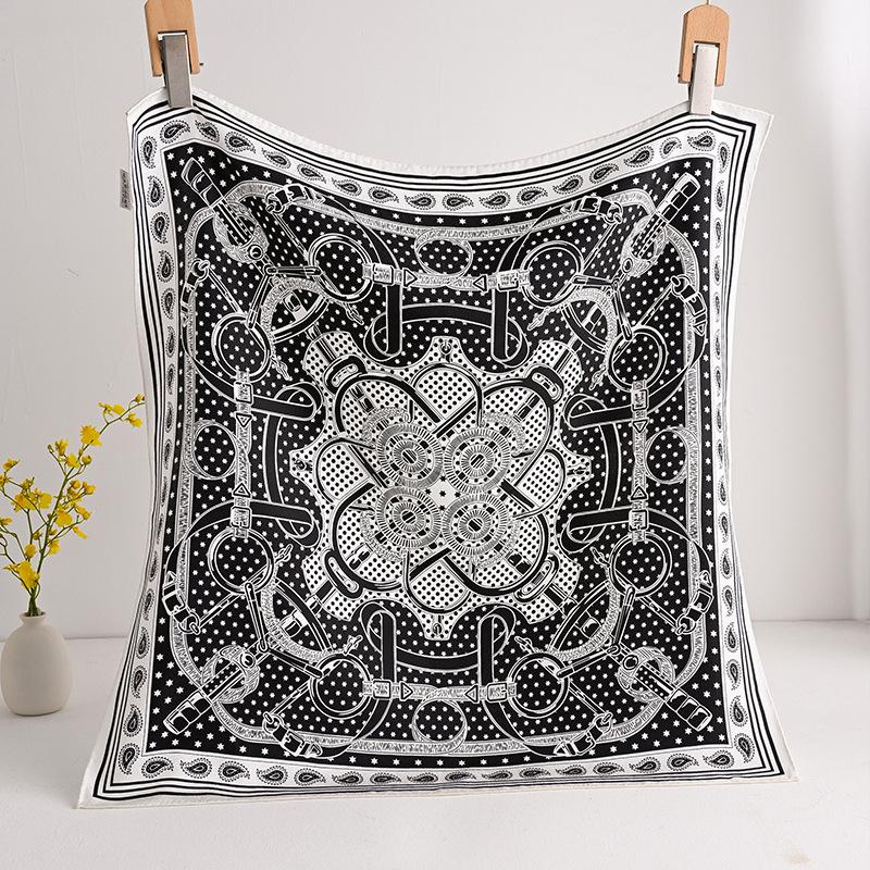 [Flower dill fireworks pattern] 2026 spring new female mulberry silk scarf fashionable versatile high-end silk square scarf 66