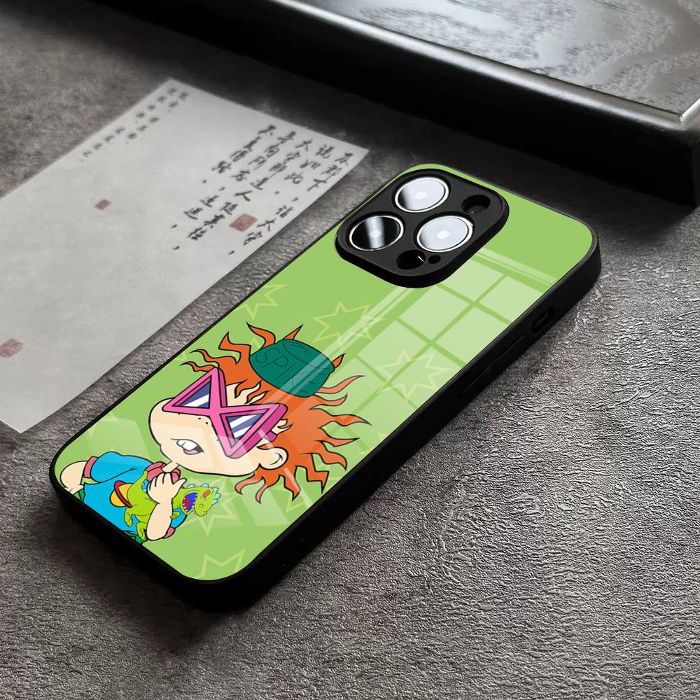 Phone Case For IPhone 17 Pro Max 14 Pro 15 12 11 13 Mini X XR XS 16 Plus SE Glass Cover Boy & Girl Rugrats Chuckie's