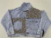 Women's Patchwork Leopard Print Denim Jacket 2026