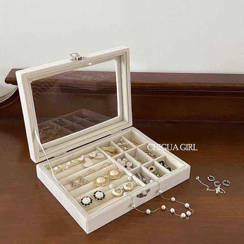 Jewelry Storage Box Earring Ring Necklace Organizers Storage Transparent Jewlery Holder Display Box for Jewelry Classification