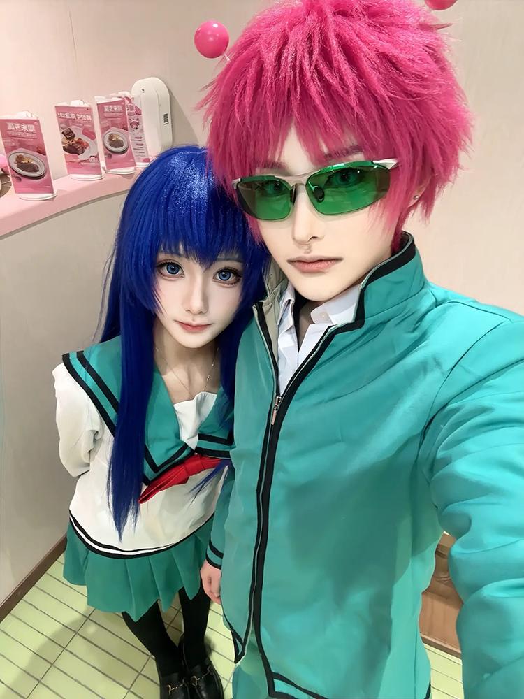 Anime The Disastrous Life of Saiki Kusuo No Sai-nan Cosplay Costume Teruhashi Kokomi Skirt Bowtie Wig Saiki Kusuo Uniform Glass