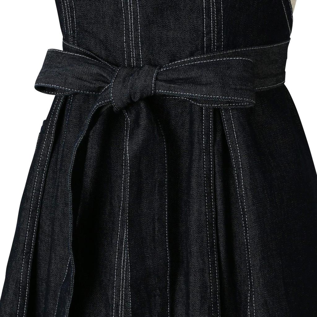 Francfranc Denier Full Black Apron, Black, Women's Apron,