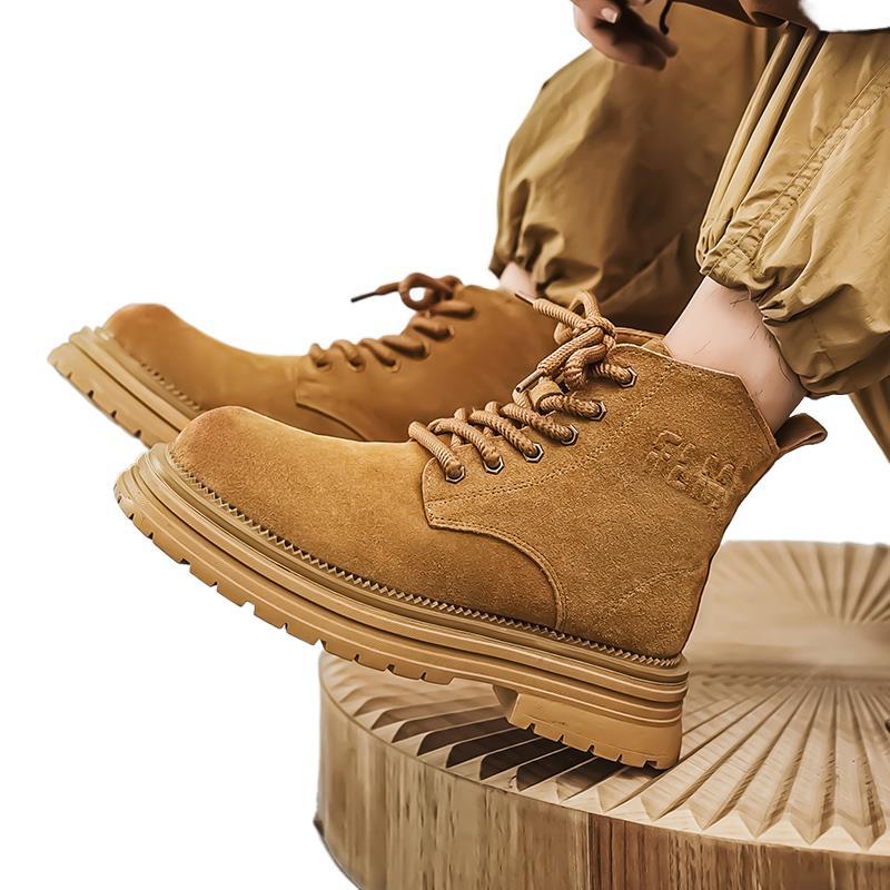 New Tooling Military Training Mountaineering High-top Rhubarb British Spring Martin Boots Men's Combat Boots 2025 Desert Shoes Universal