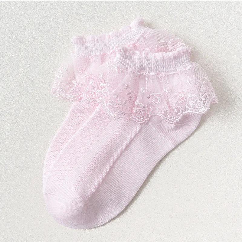 

Kids Short Sock Cotton Lace Ruffle Princess Mesh Socks for Infant Baby Girls Children White Pink Blue Little Girl Socks S (1-3years old) розовый