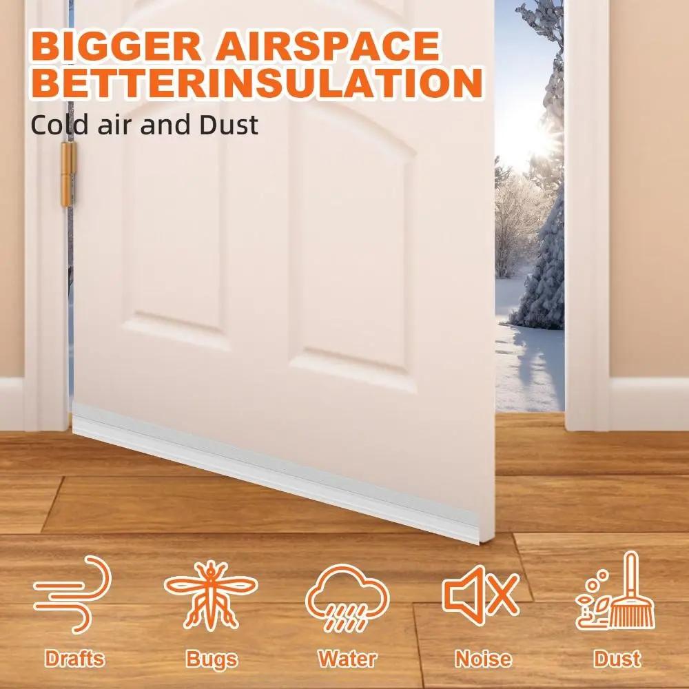 100cm Door Draft Stopper Soundproof Self-adhesive Door Bottom Sealing Strip Transparent Insect Prevention Draught Excluder Dorm
