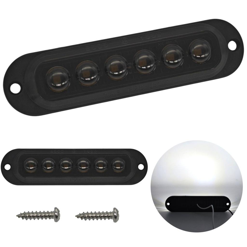 Lampa obrysowa 6 LED dymiona 12-24V  Biały Off-Road