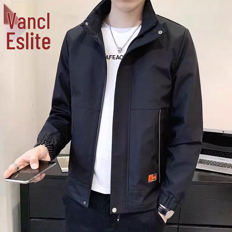 Vancl Chenpin Men s Stand Collar Velvet Long Sleeve Casual Jacket 5XL (95-104 kg)