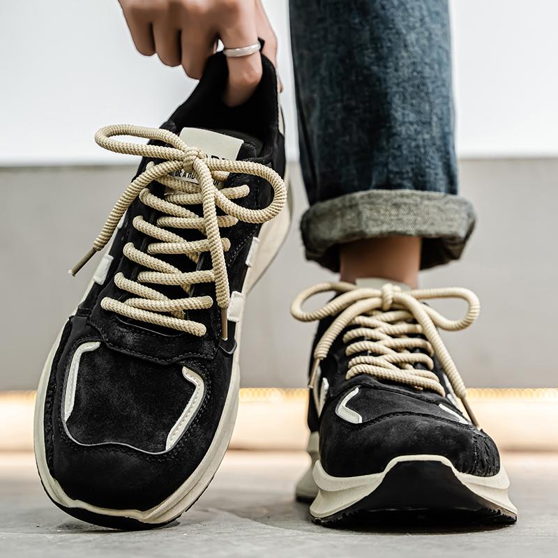 Men's Shoes Sneakers Lace Up 2025 New Spring Breathable Casual Sneakers Leisure Soled Comfort Non Slip Outdoor Running Shoes