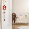 3 Pieces Spring Wooden Easter Bunny Decoration Easter Decoration, Rabbit House Easter Pendant,Wooden