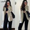 Kerbiges Temperament Einfarbig Knopfleistentaschen Schlichtheit Blazer Elegant Mode Locker Lässig Damenbekleidung Frühling Sommer