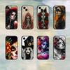 Catrina Skull Girl Mexican Phone Case For 17 16 15 14 13 12 11 Mini XS XR X 6S 6 Pro Max Plus Black Soft Cover