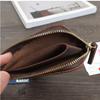 Handmade Crazy Horse Leather Wallet Retro Small Coin Money Bags Simple Wallets Zipper Pouch Card Holdes