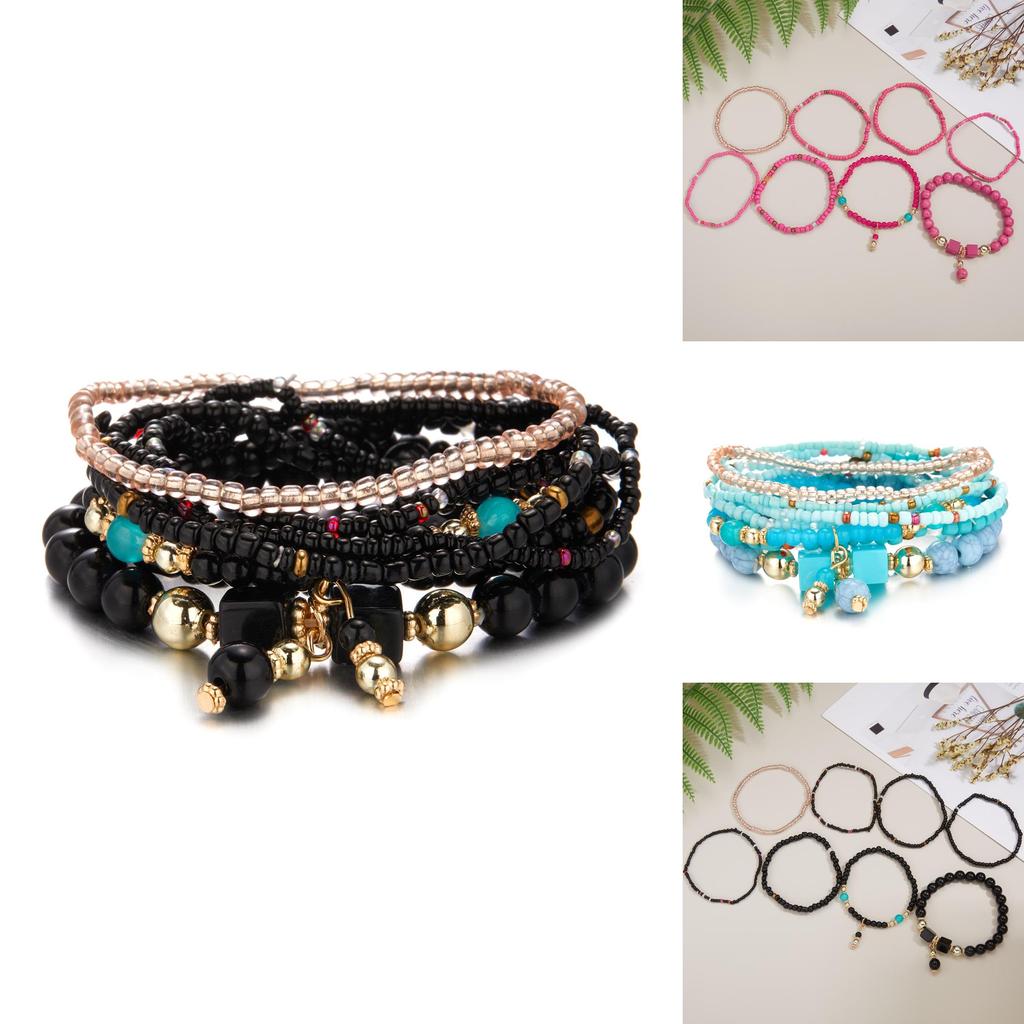 Bohemian Style Handmade Beaded Bracelets With Geometric Design For Women And Special Occasions