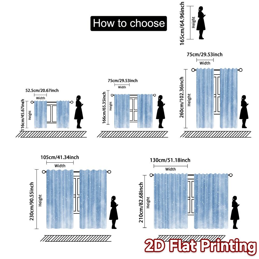 2D Flat Printing  JIT 2pcs   Curtains (Without Rod) Gnome Exchange Chic Contemporary Curtains Polyester Easy Install Curtains Room