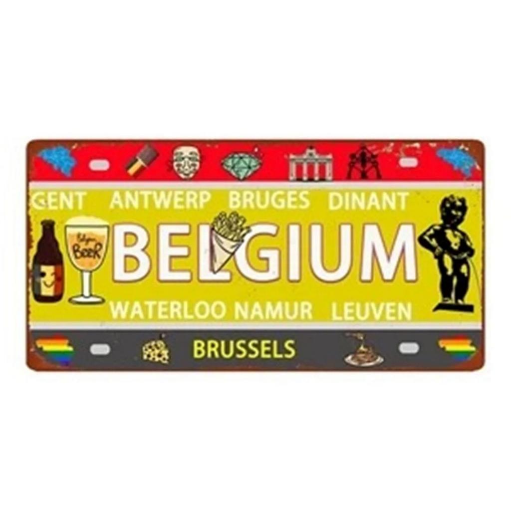 Iceland License Plates Metal Tin Signs for Wall Art Decoration Vintage Tags Metal Automotive Signs For Cafe Bar Club Garage Pub