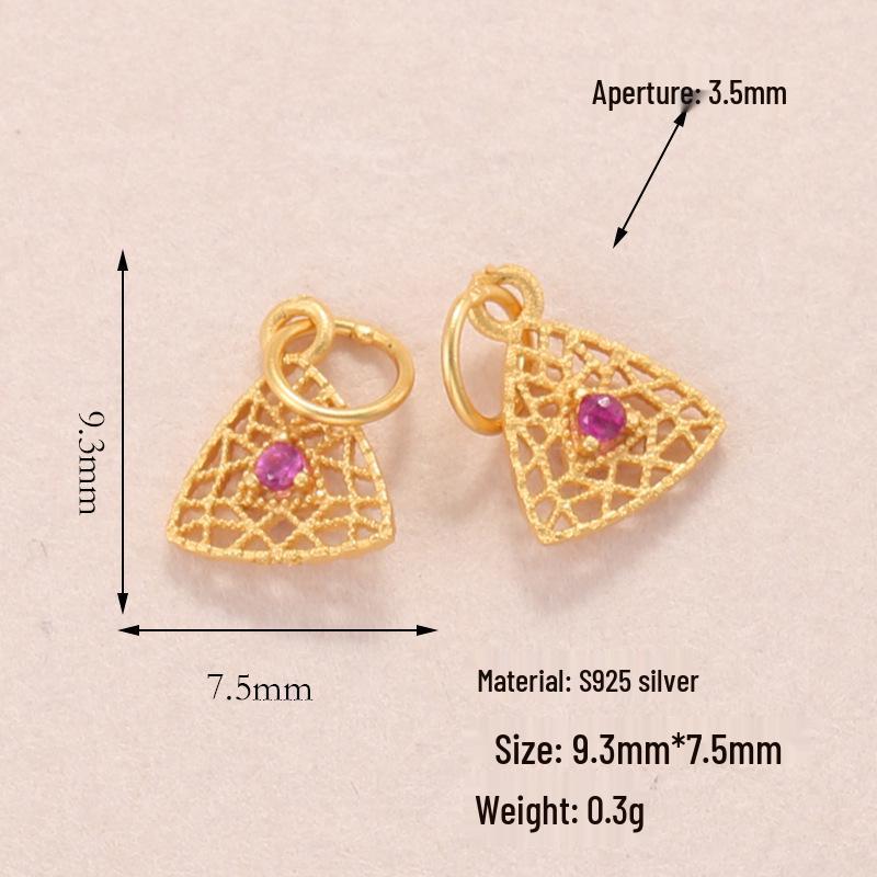 Ciondolo Anello a Tirare Tulipano Anatra in Argento Sterling S925 Placcato Oro per Braccialetti o Collane Fai da Te
