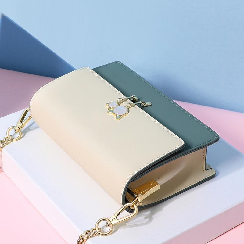 Bag Women's 2025 New Women's Bag Chain Crossbody Bag Leather Premium Light Luxury Versatile Small Square Bag Luggage